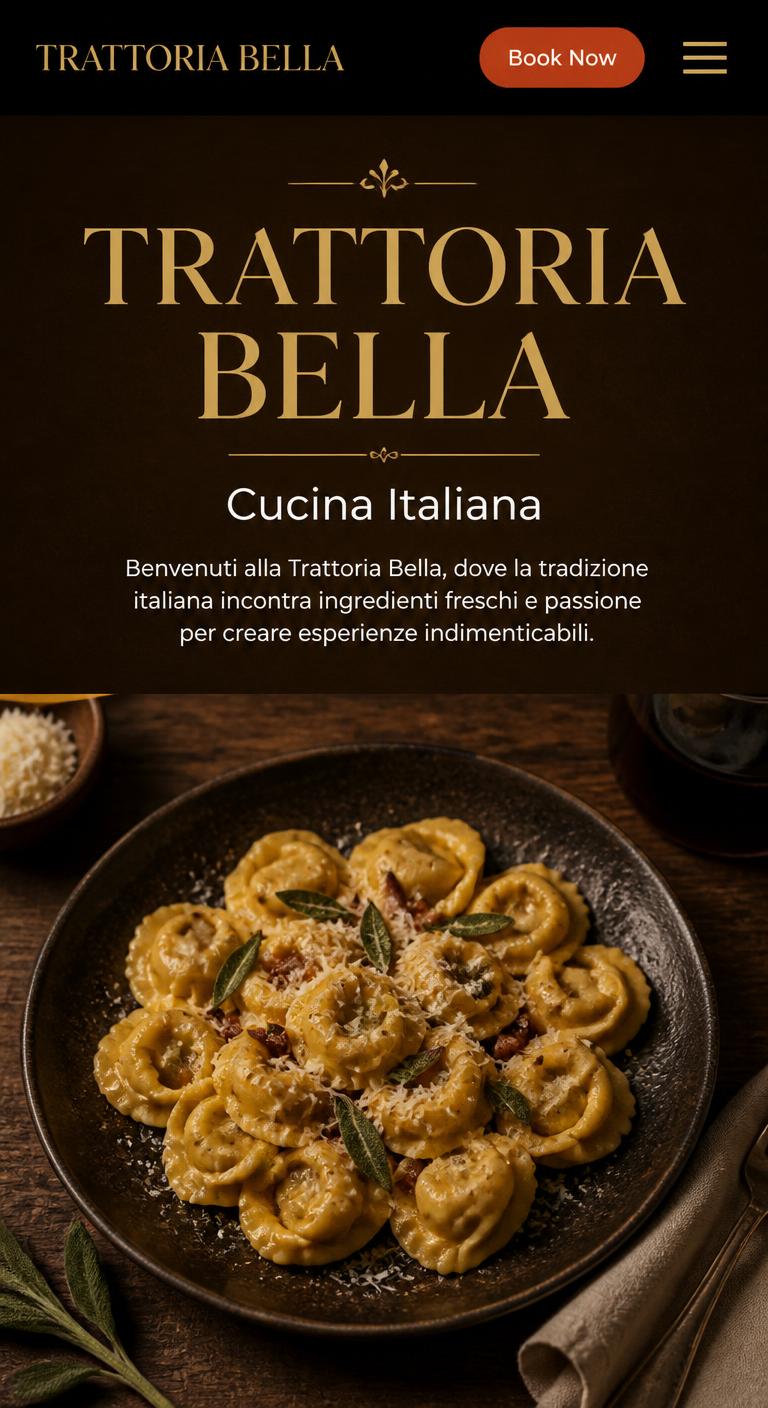 Trattoria Bella — Local Restaurant website sample