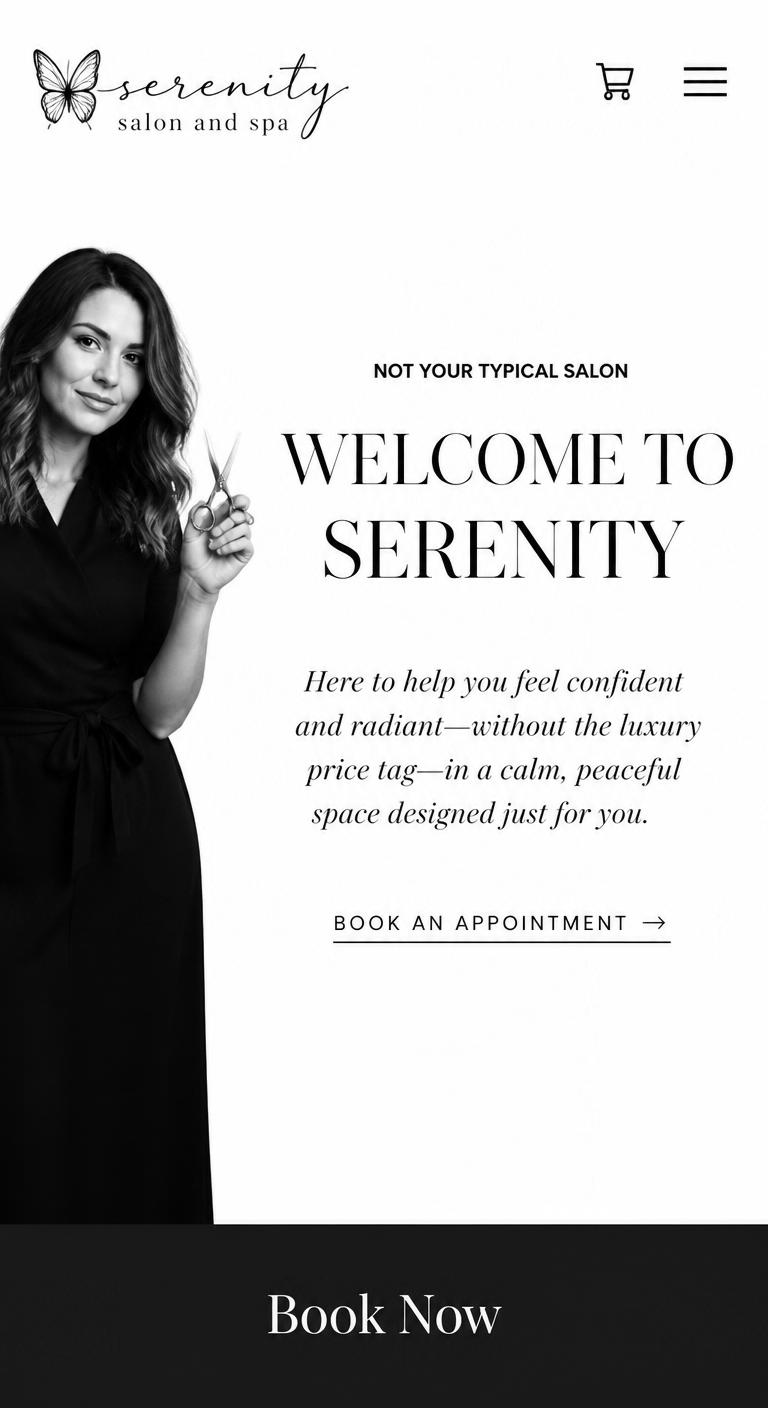 Serenity Spa & Salon — Salon & Spa website sample
